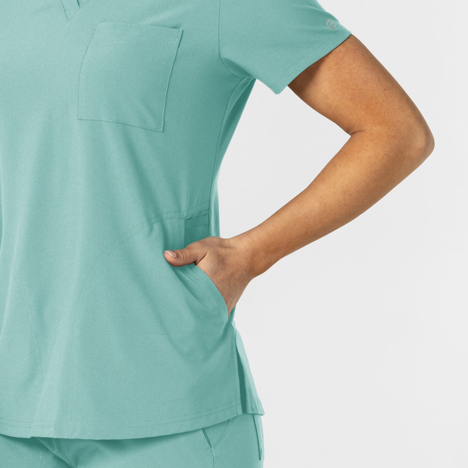 Casacca donna 6045 scollo a V turquoise