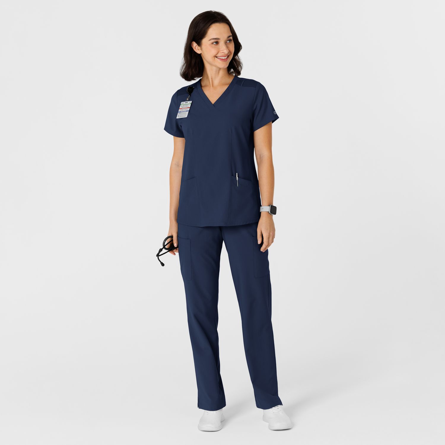 Casacca donna 6145 scollo a V navy blue
