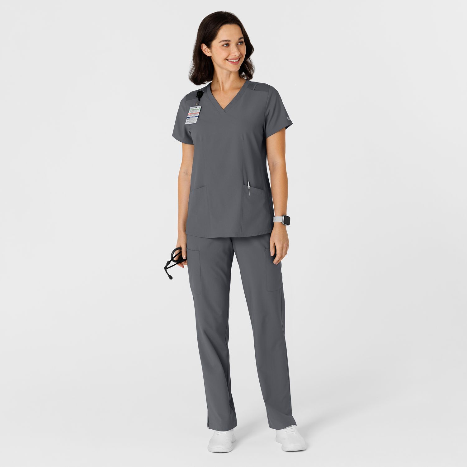 Casacca donna 6145 scollo a V pewter