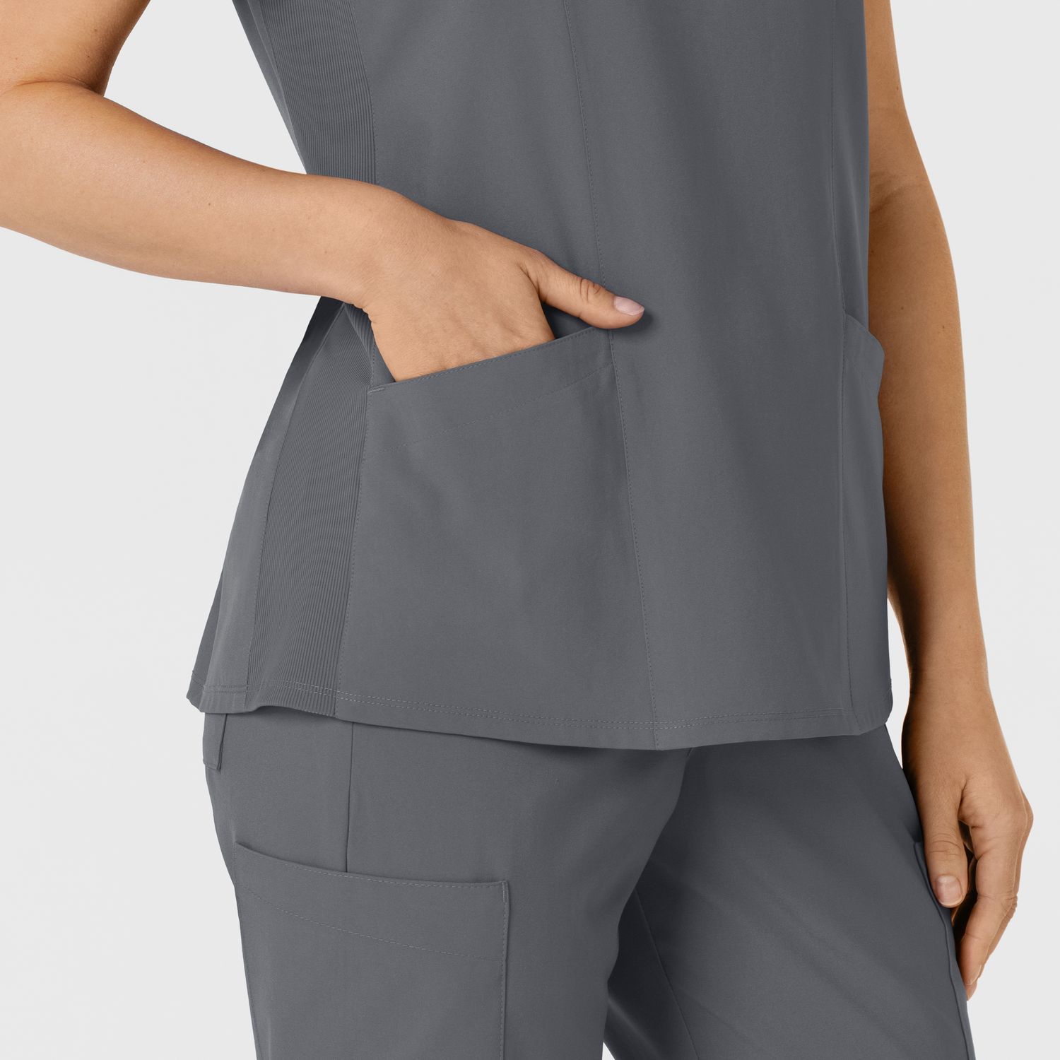 Casacca donna 6145 scollo a V pewter