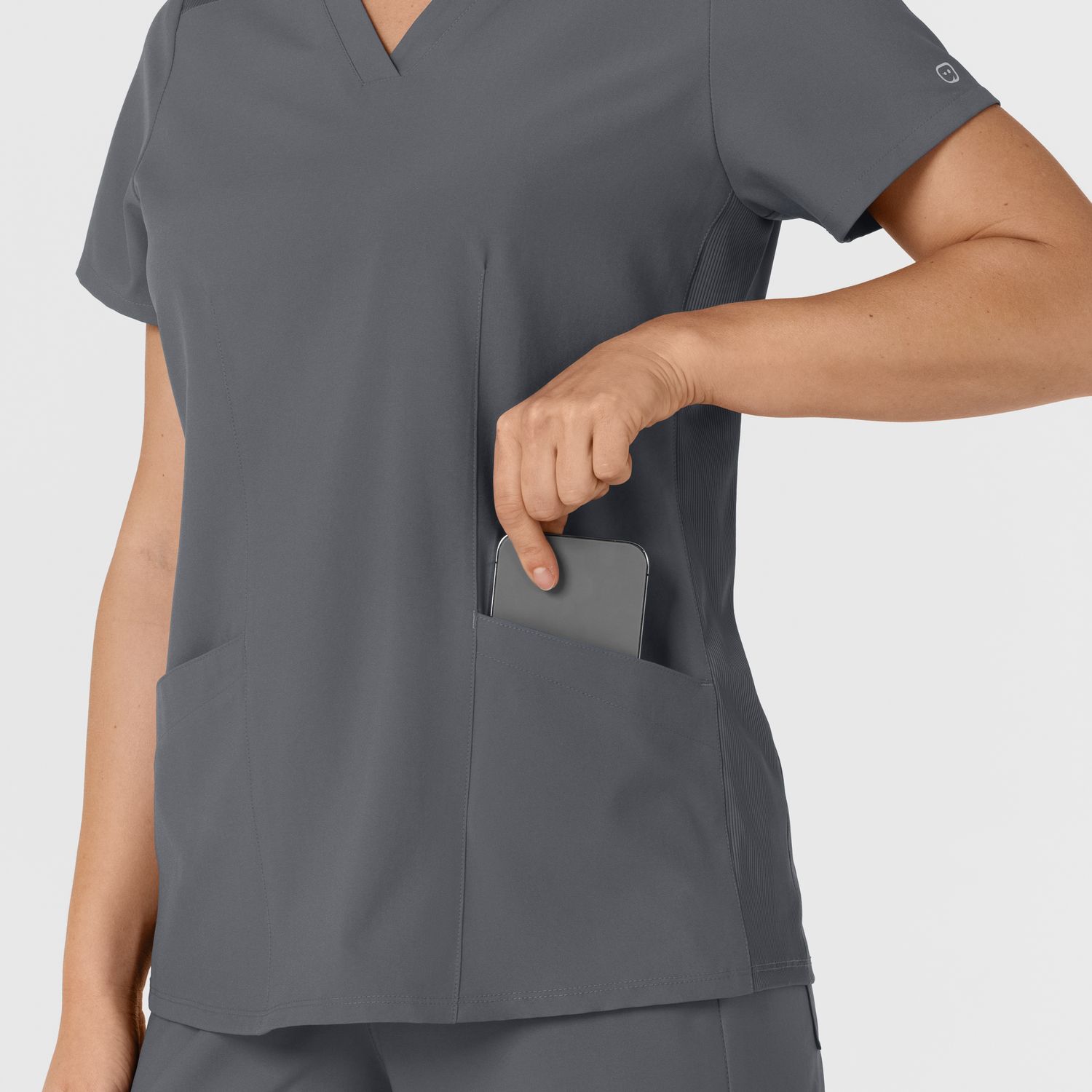 Casacca donna 6145 scollo a V pewter