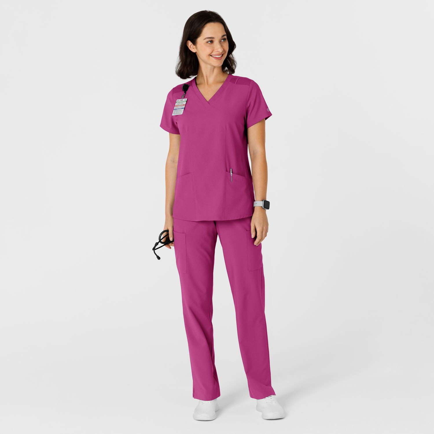 Casacca donna 6145 scollo a V raspberry
