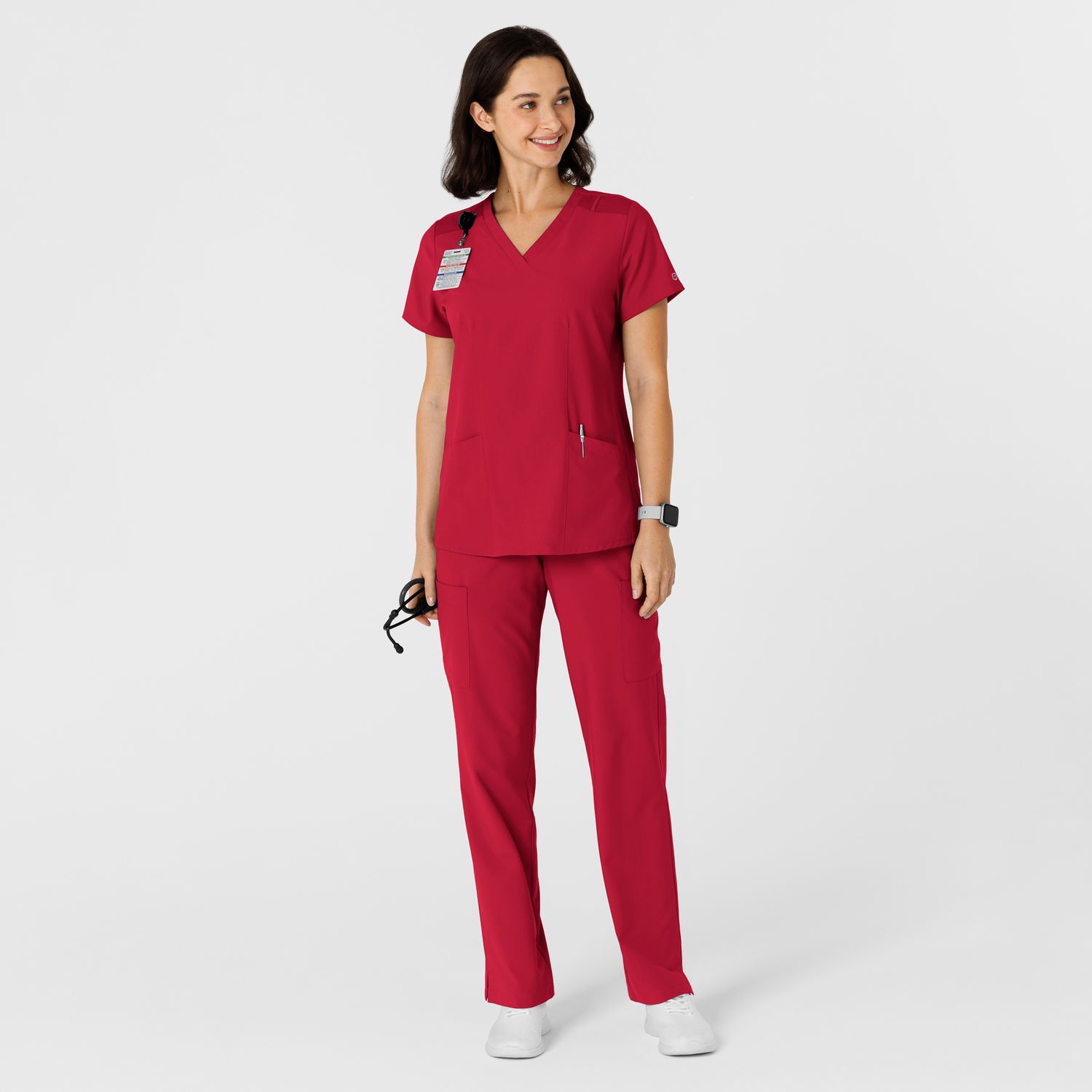 Casacca donna 6145 scollo a V red