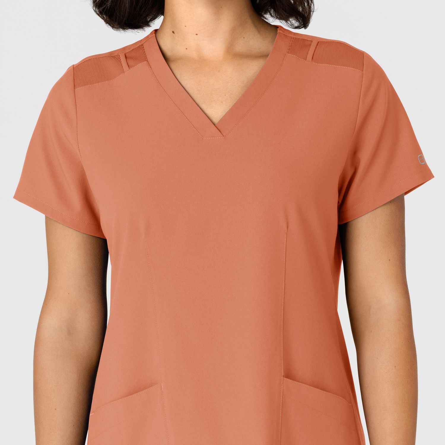 Casacca donna 6145 scollo a V terracotta