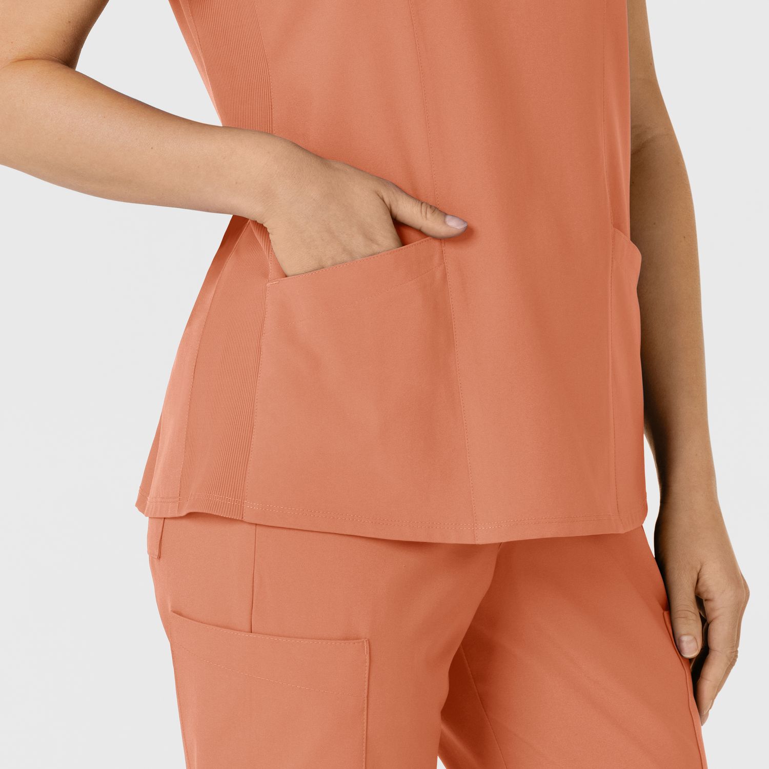 Casacca donna 6145 scollo a V terracotta