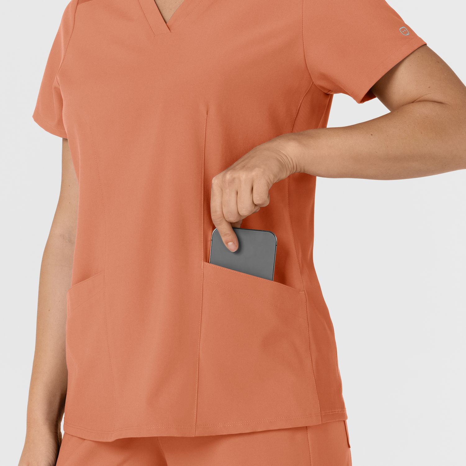 Casacca donna 6145 scollo a V terracotta