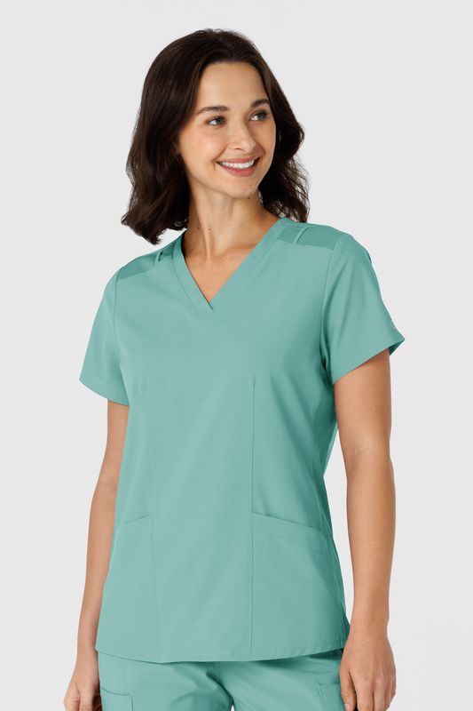 Casacca donna 6145 scollo a V turquoise