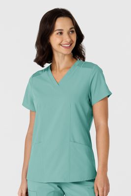 Casacca donna 6145 scollo a V turquoise