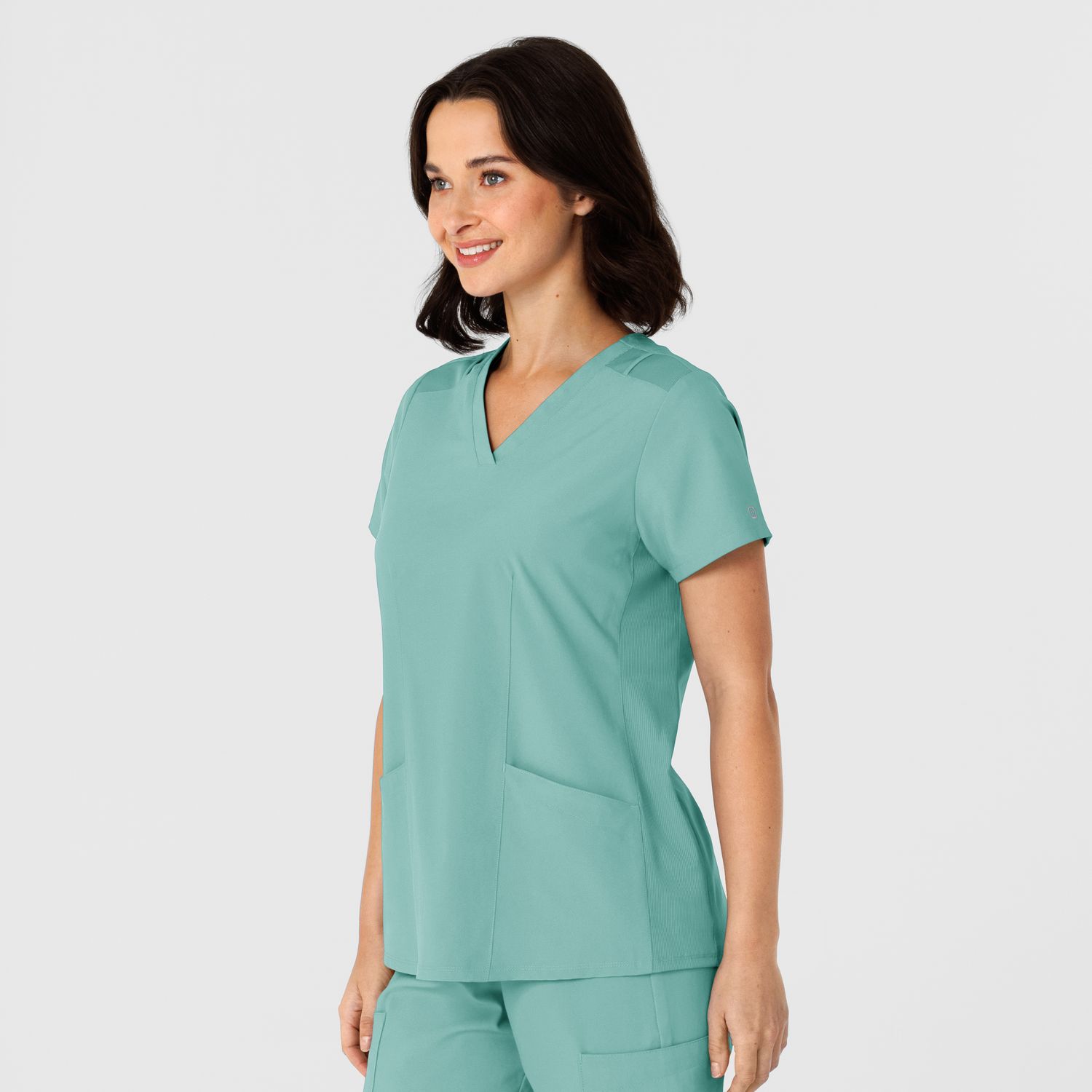 Casacca donna 6145 scollo a V turquoise