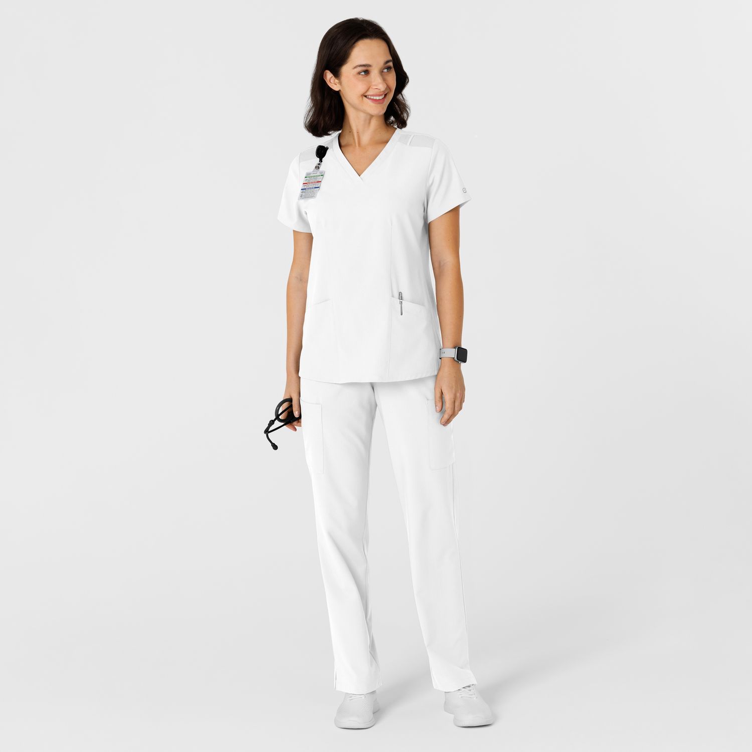 Casacca donna 6145 scollo a V white