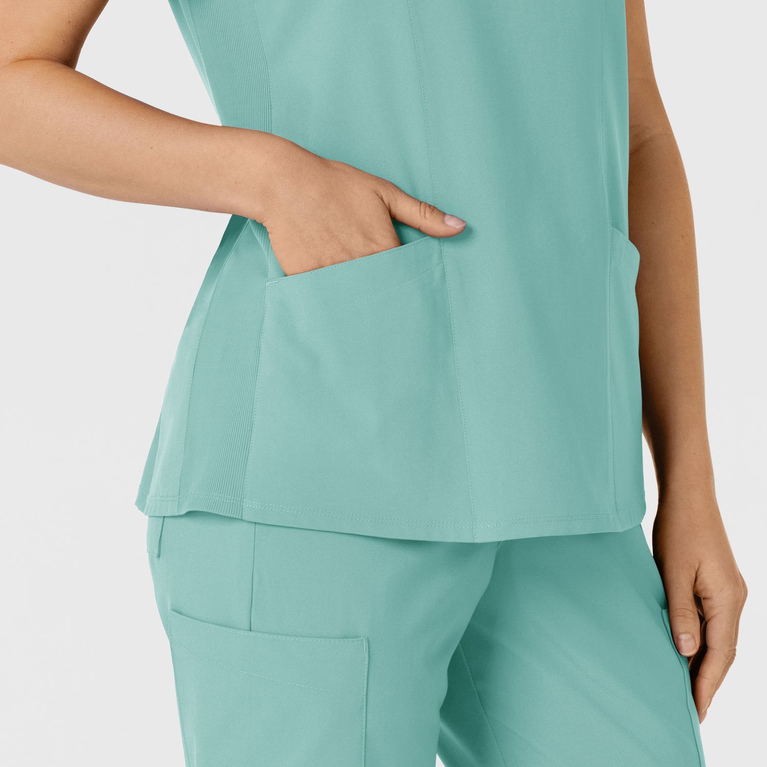 Casacca donna 6145 scollo a V turquoise
