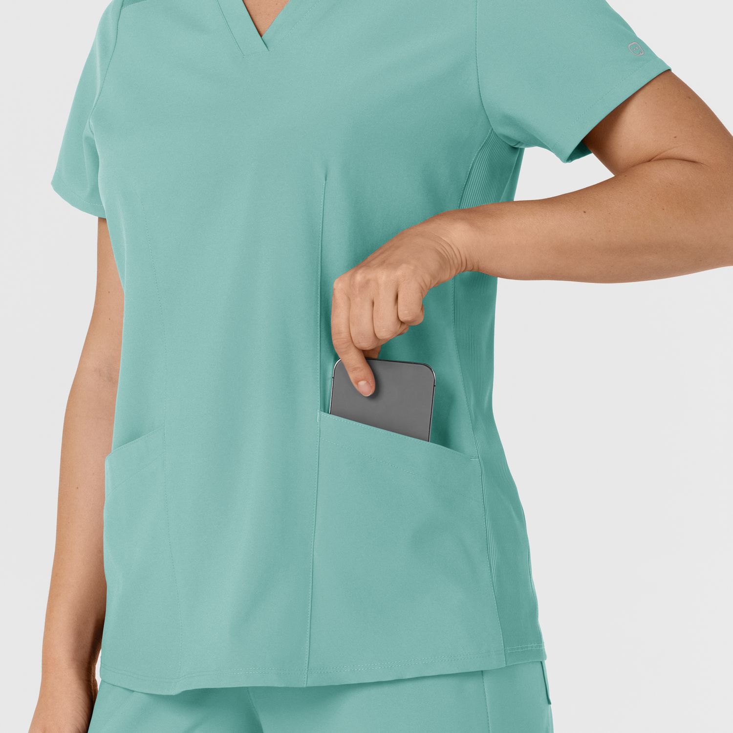 Casacca donna 6145 scollo a V turquoise