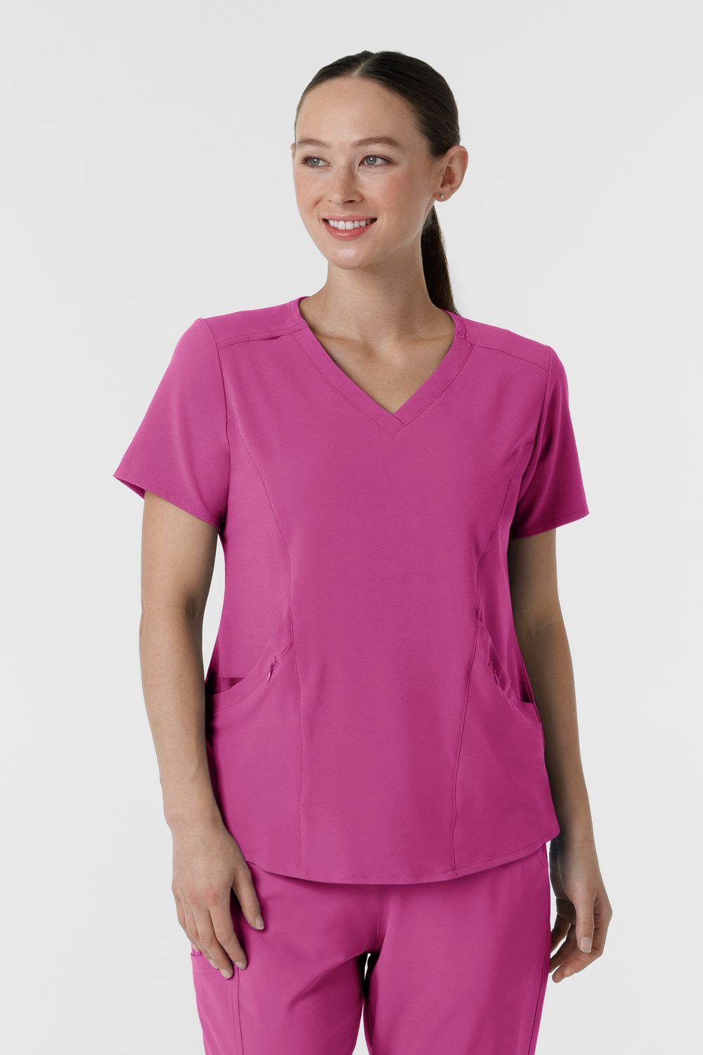 Casacca donna 6134 scollo a V raspberry