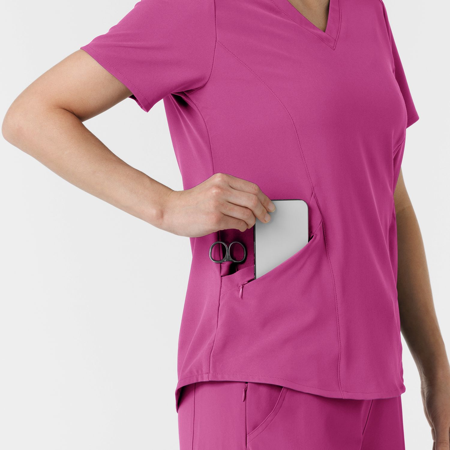 Casacca donna 6134 scollo a V raspberry