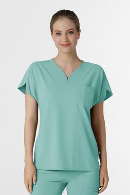 Casacca donna 6634 scollo a V arrotondato turquoise