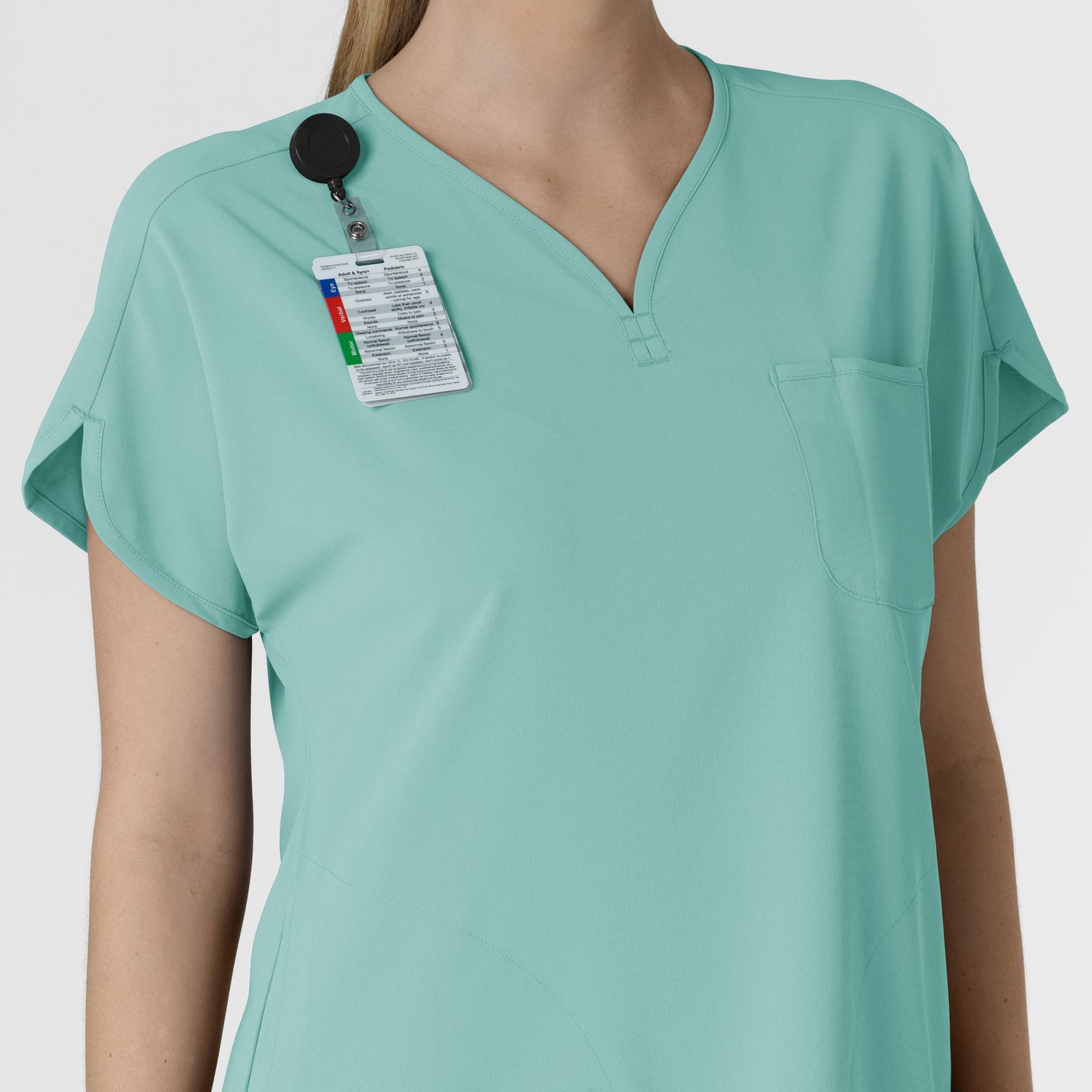 Casacca donna 6634 scollo a V arrotondato turquoise