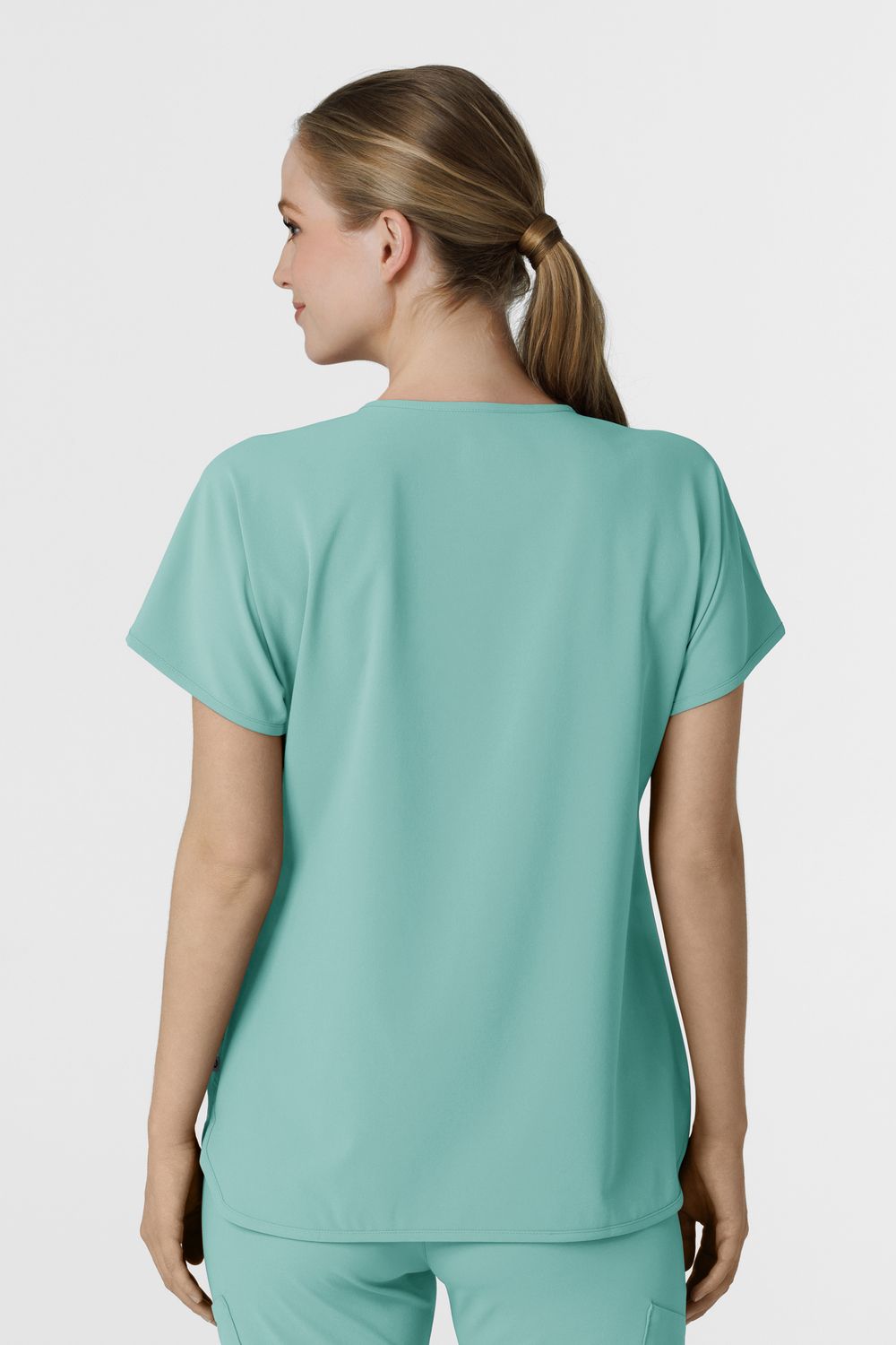 Casacca donna 6634 scollo a V arrotondato turquoise