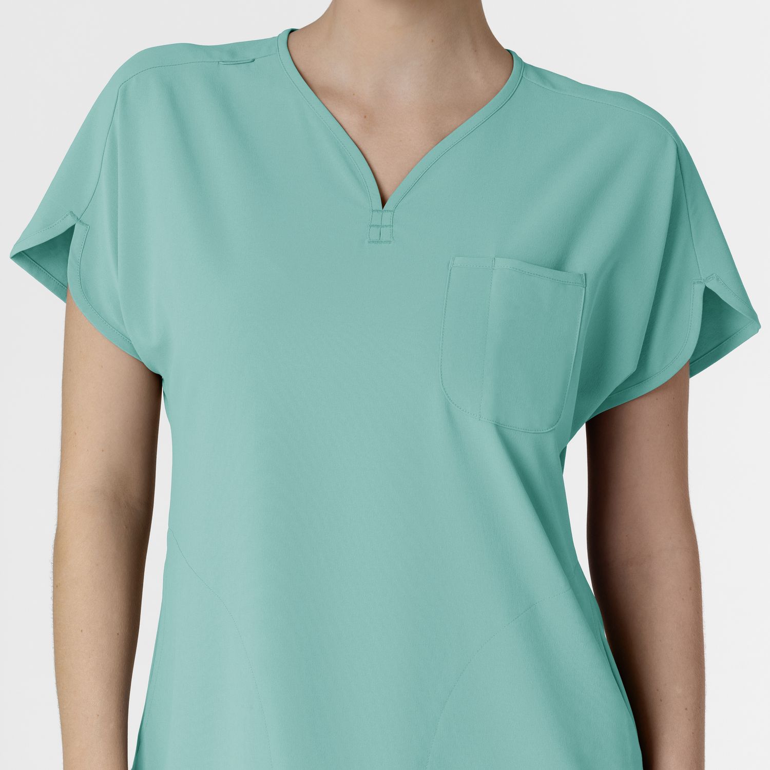 Casacca donna 6634 scollo a V arrotondato turquoise