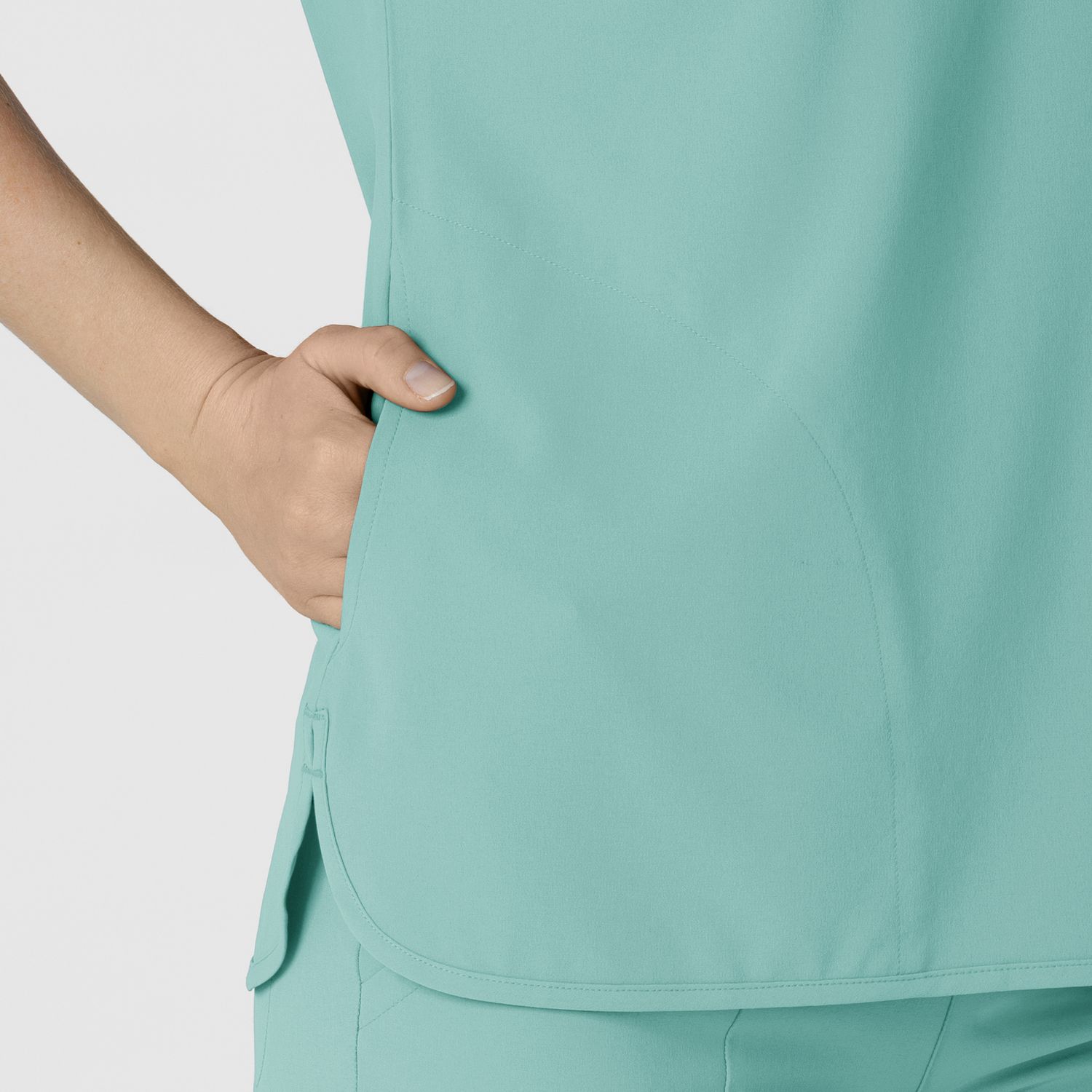 Casacca donna 6634 scollo a V arrotondato turquoise