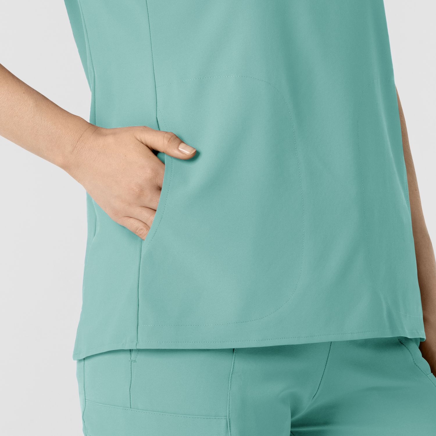 Casacca donna 6734 scollo alla coreana turquoise