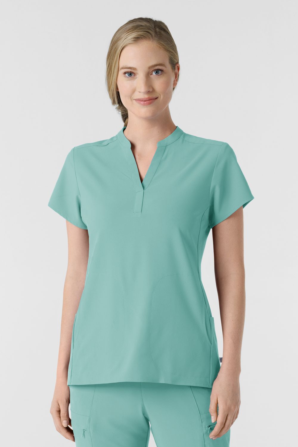 Casacca donna 6734 scollo alla coreana turquoise