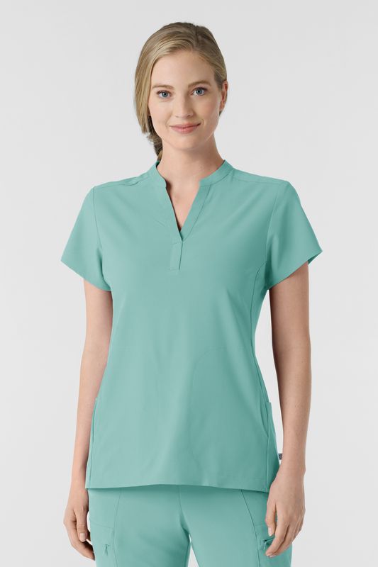 Casacca donna 6734 scollo alla coreana turquoise