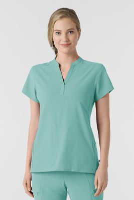 Casacca donna 6734 scollo alla coreana turquoise