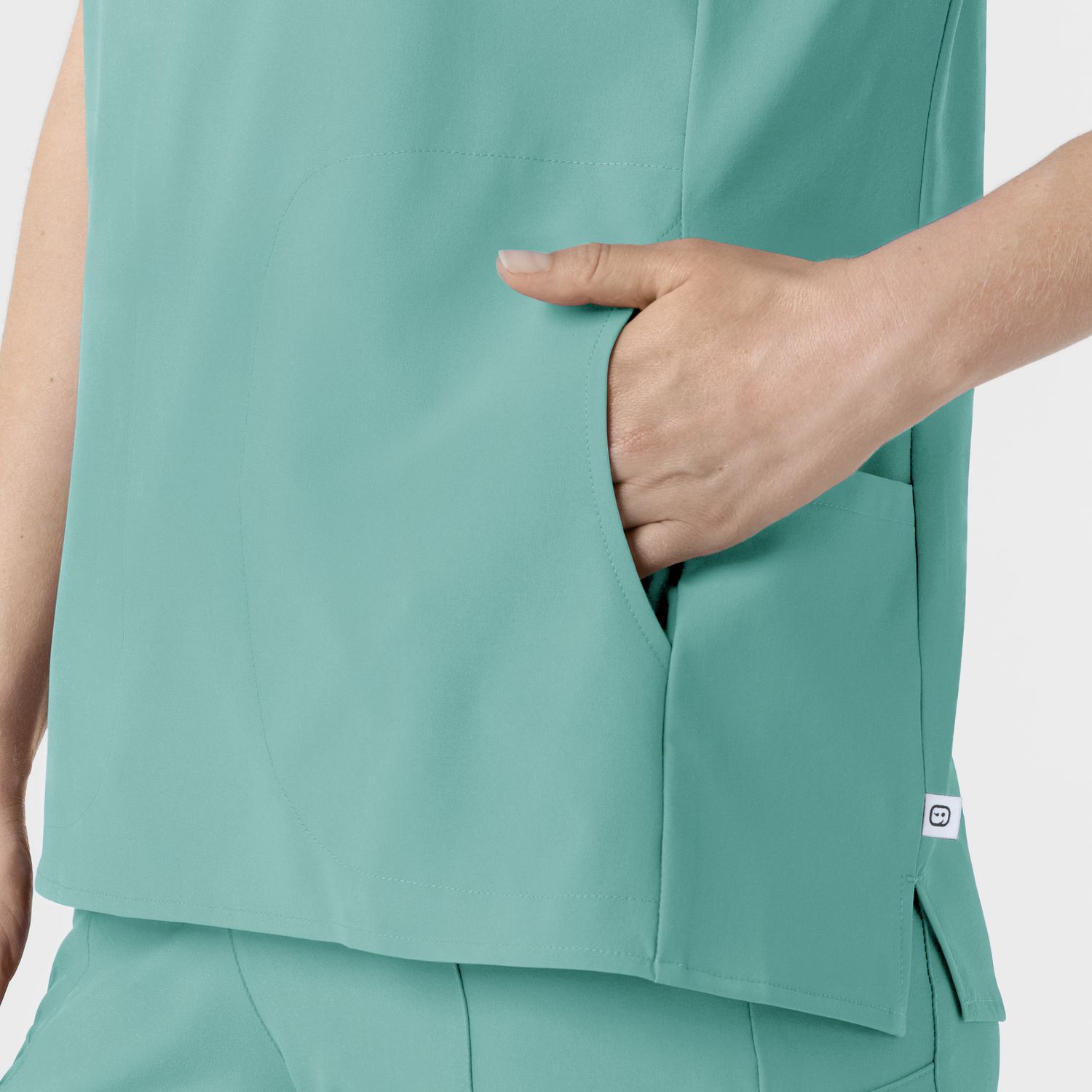 Casacca donna 6734 scollo alla coreana turquoise