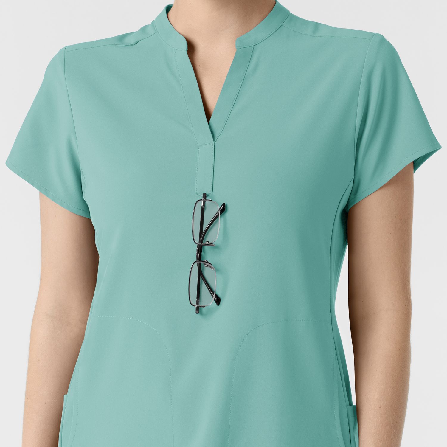 Casacca donna 6734 scollo alla coreana turquoise