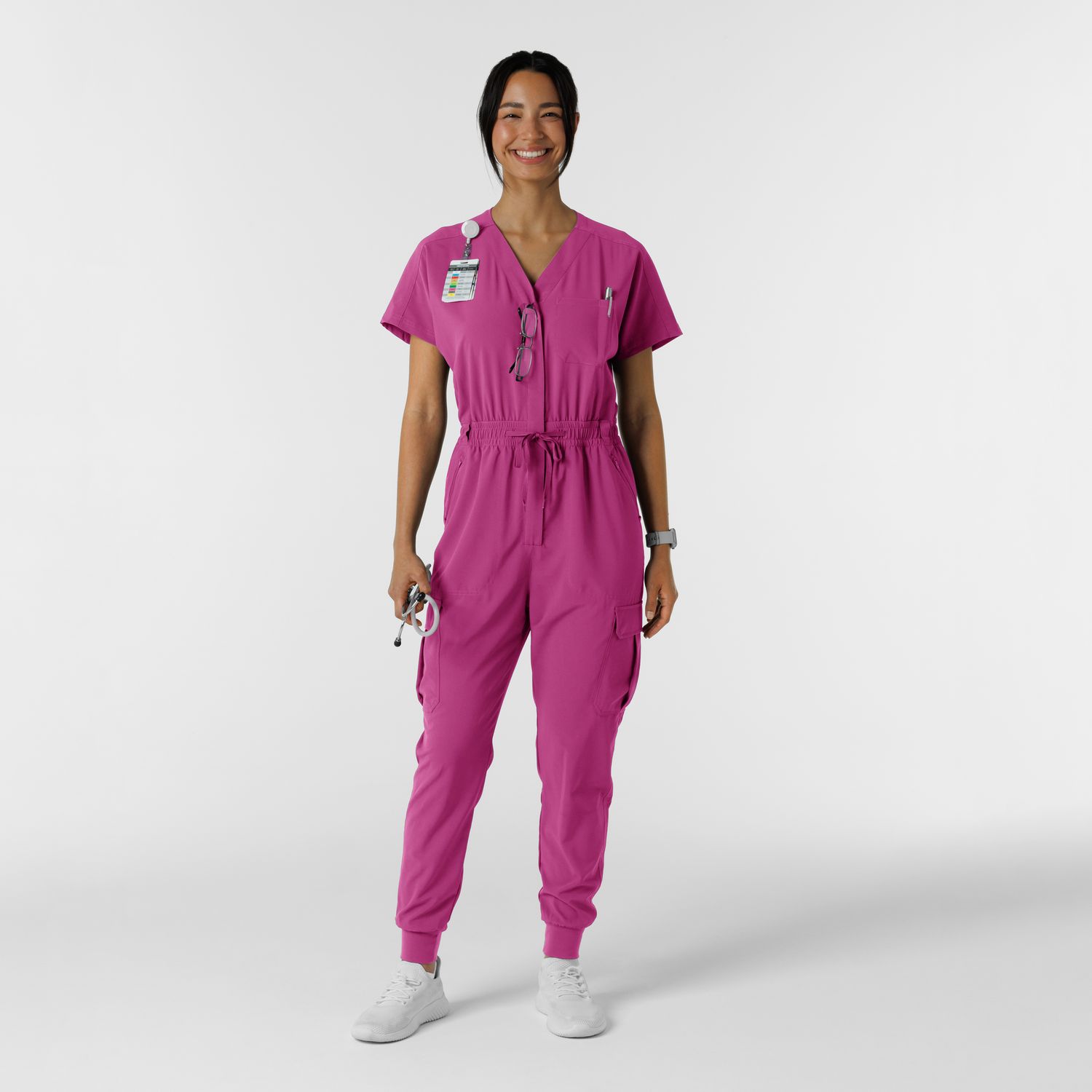 Tuta donna 3234 zip raspberry
