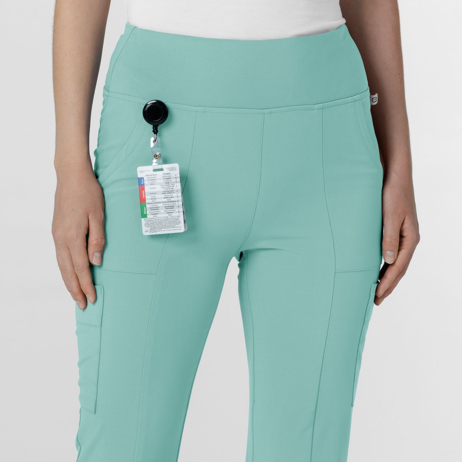 Pantalone donna 5534 cargo svasato turquoise