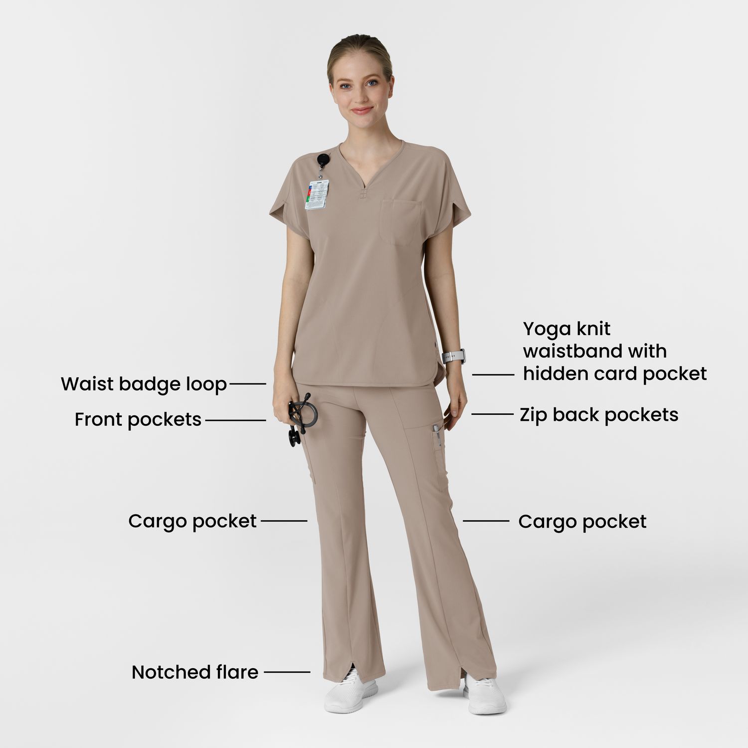Pantalone donna 5534 cargo svasato haze