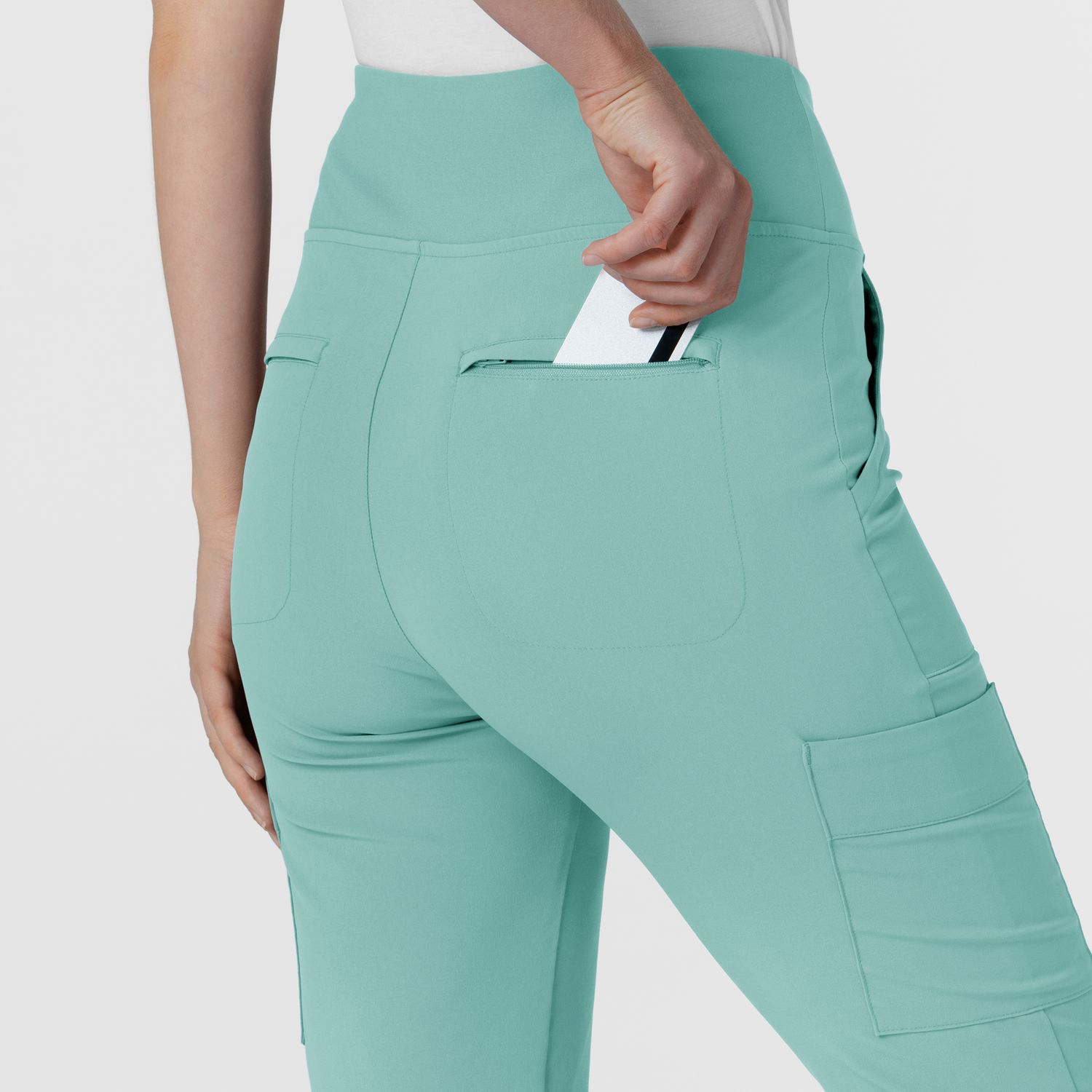 Pantalone donna 5534 cargo svasato turquoise