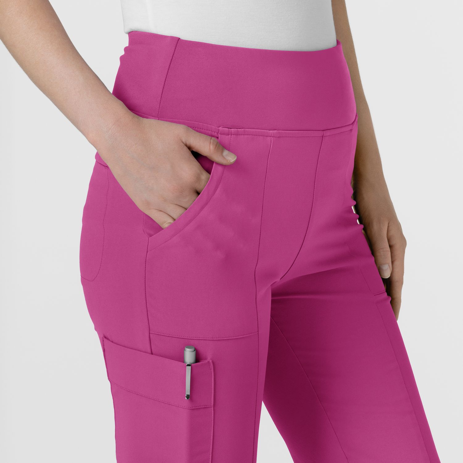 Pantalone donna 5534 cargo svasato raspberry