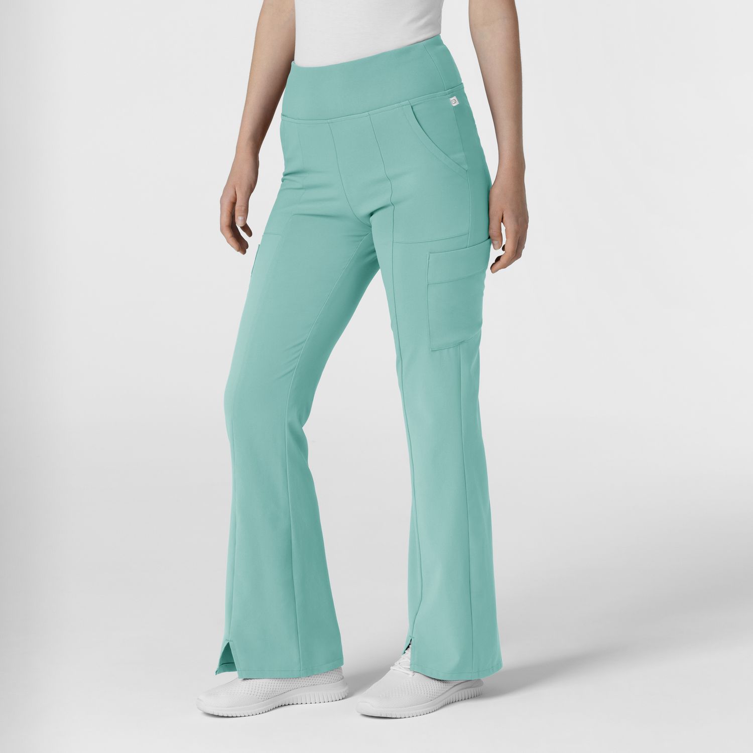 Pantalone donna 5534 cargo svasato turquoise