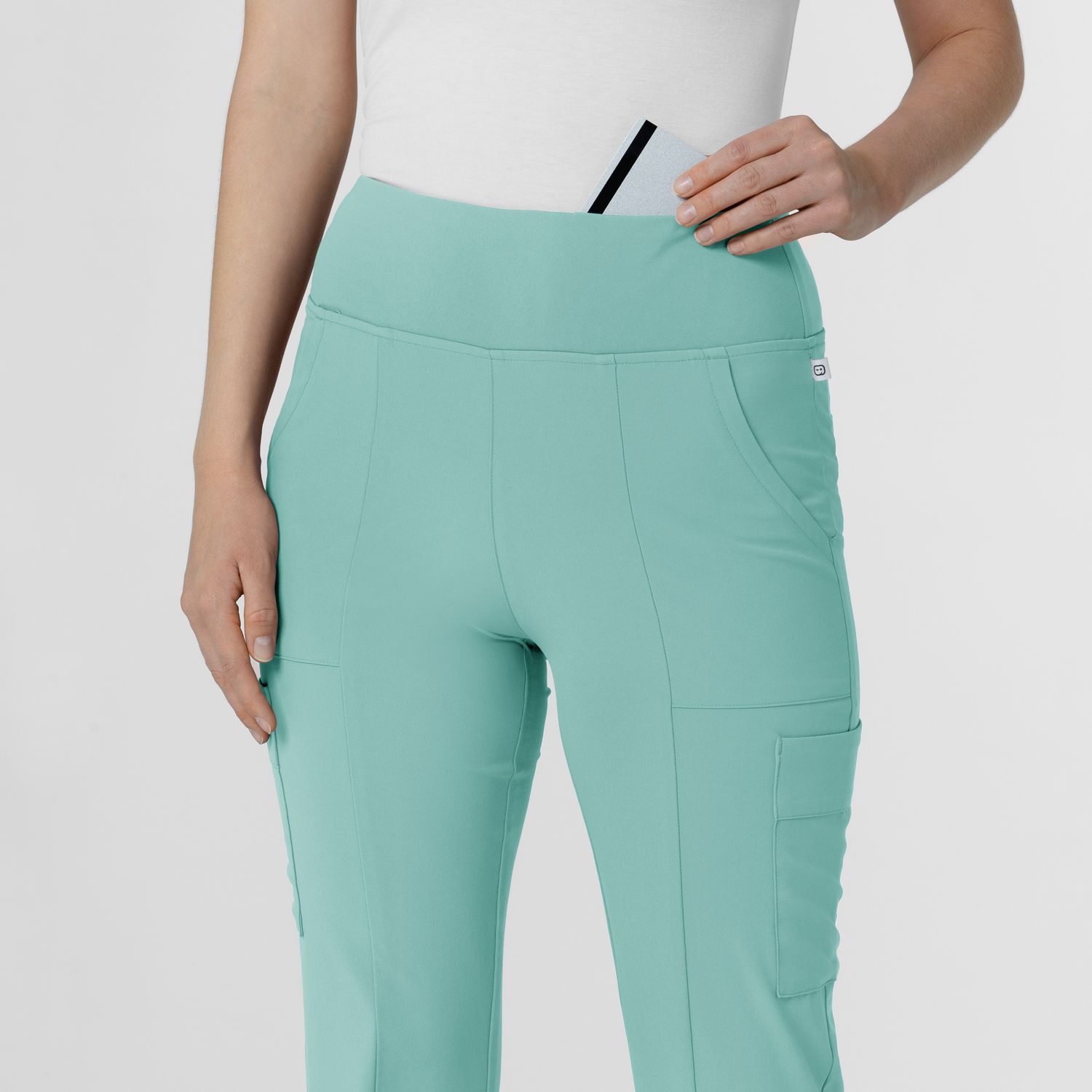 Pantalone donna 5534 cargo svasato turquoise