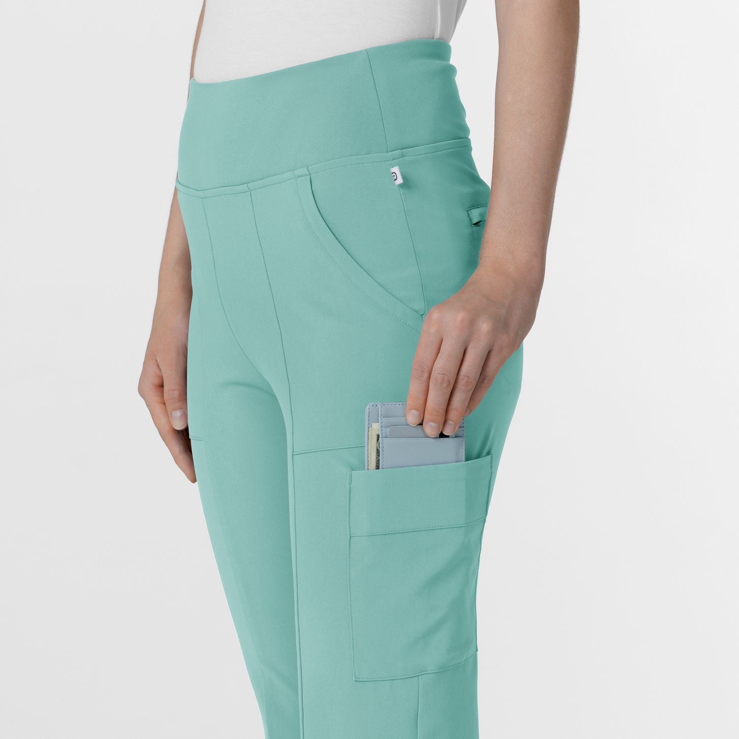 Pantalone donna 5534 cargo svasato turquoise
