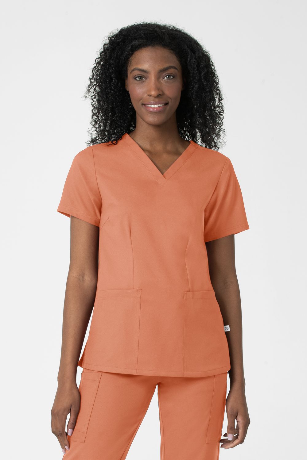 Casacca donna 6122 scollo a V terracotta