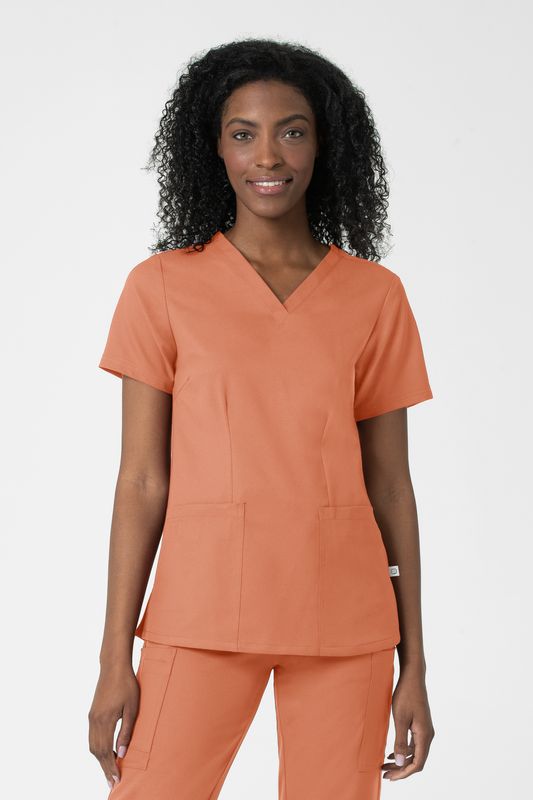 Casacca donna 6122 scollo a V terracotta
