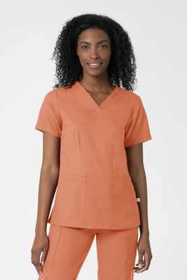 Casacca donna 6122 scollo a V terracotta