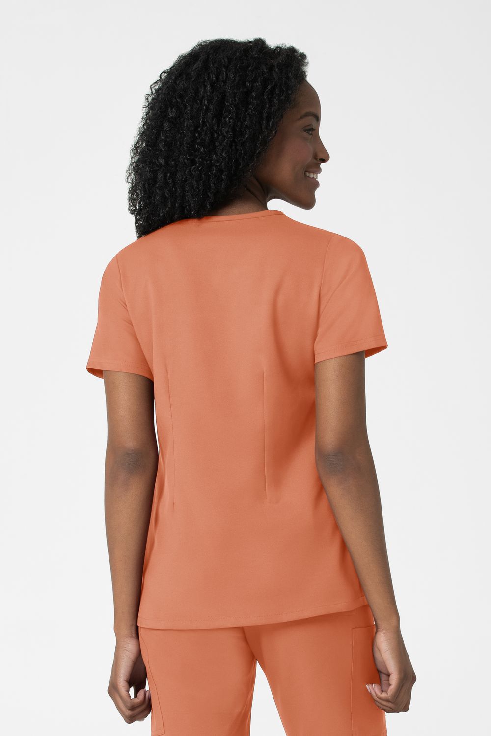 Casacca donna 6122 scollo a V terracotta