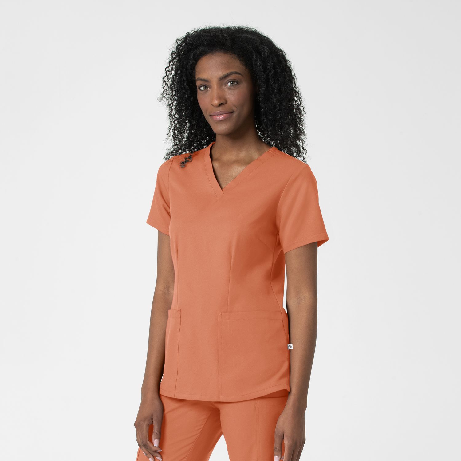 Casacca donna 6122 scollo a V terracotta