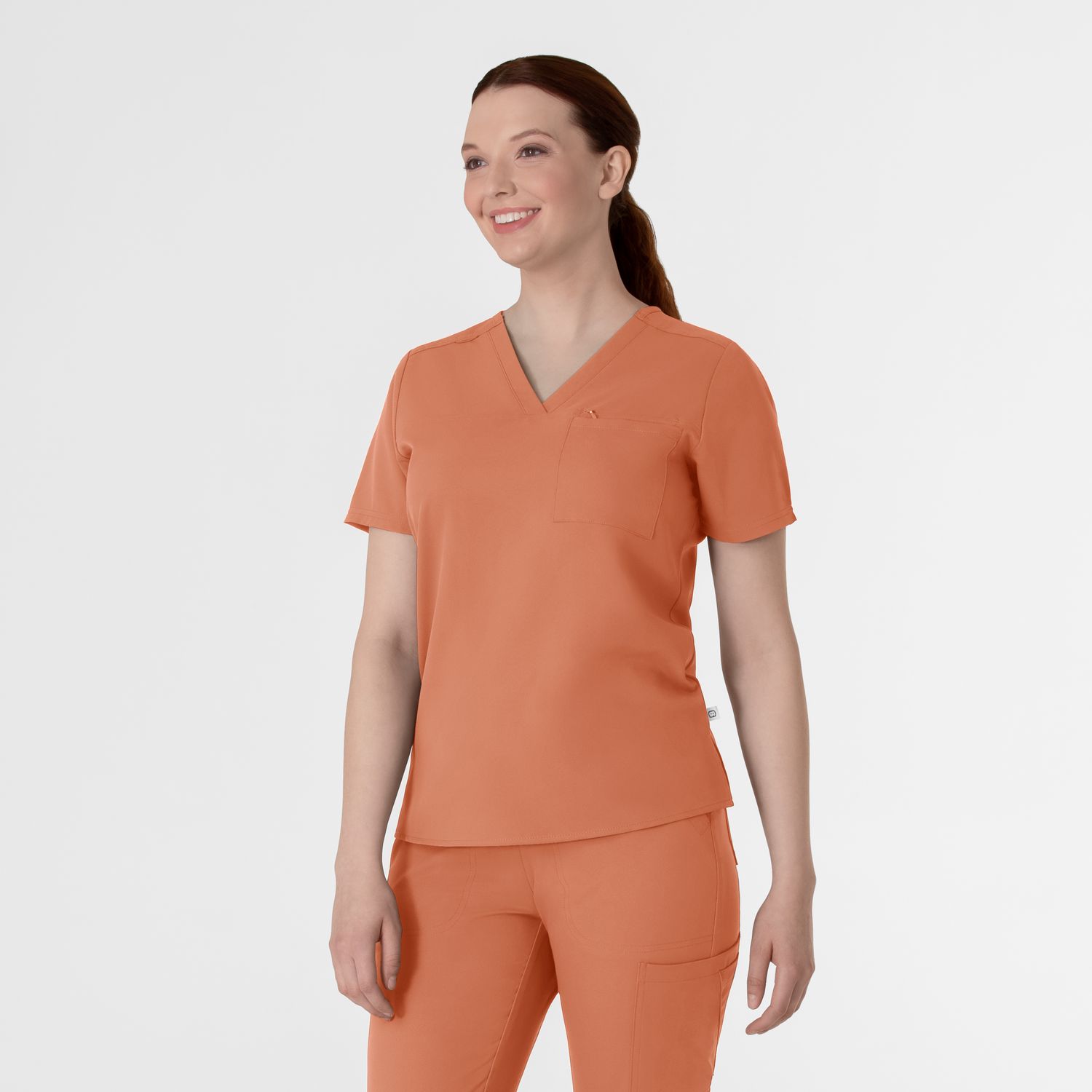 Casacca donna 6222 scollo a V terracotta