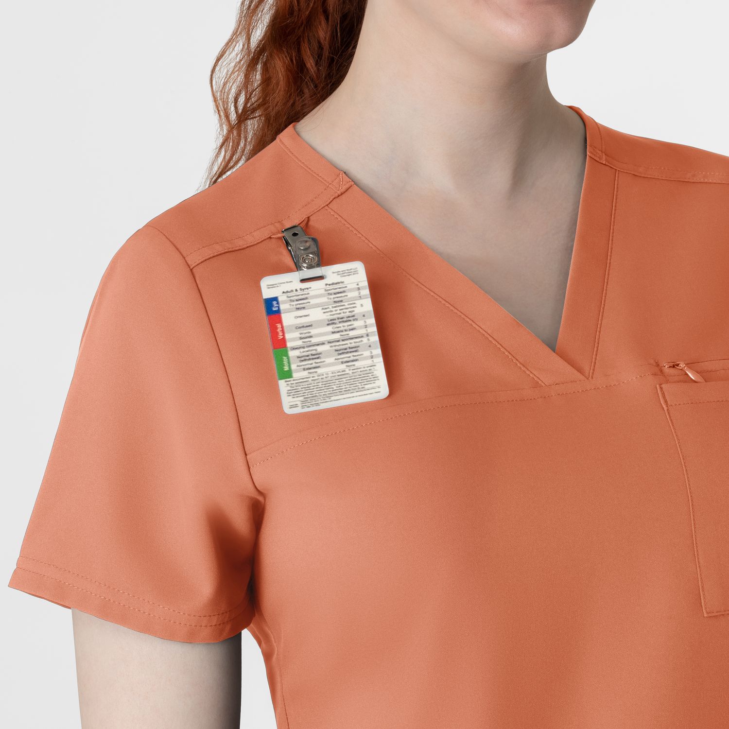 Casacca donna 6222 scollo a V terracotta