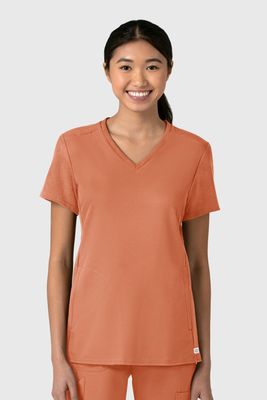 Casacca donna 6522 scollo a V terracotta