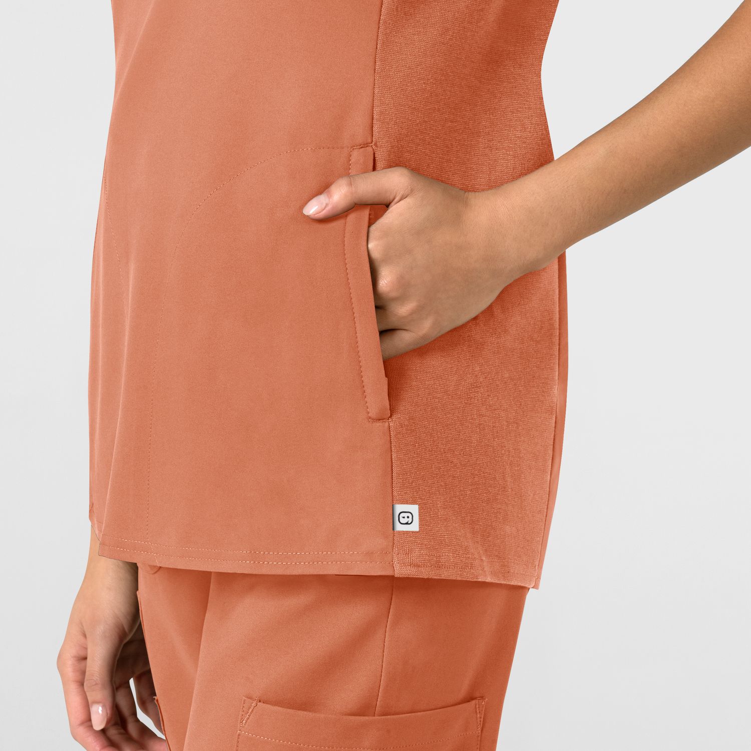Casacca donna 6522 scollo a V terracotta