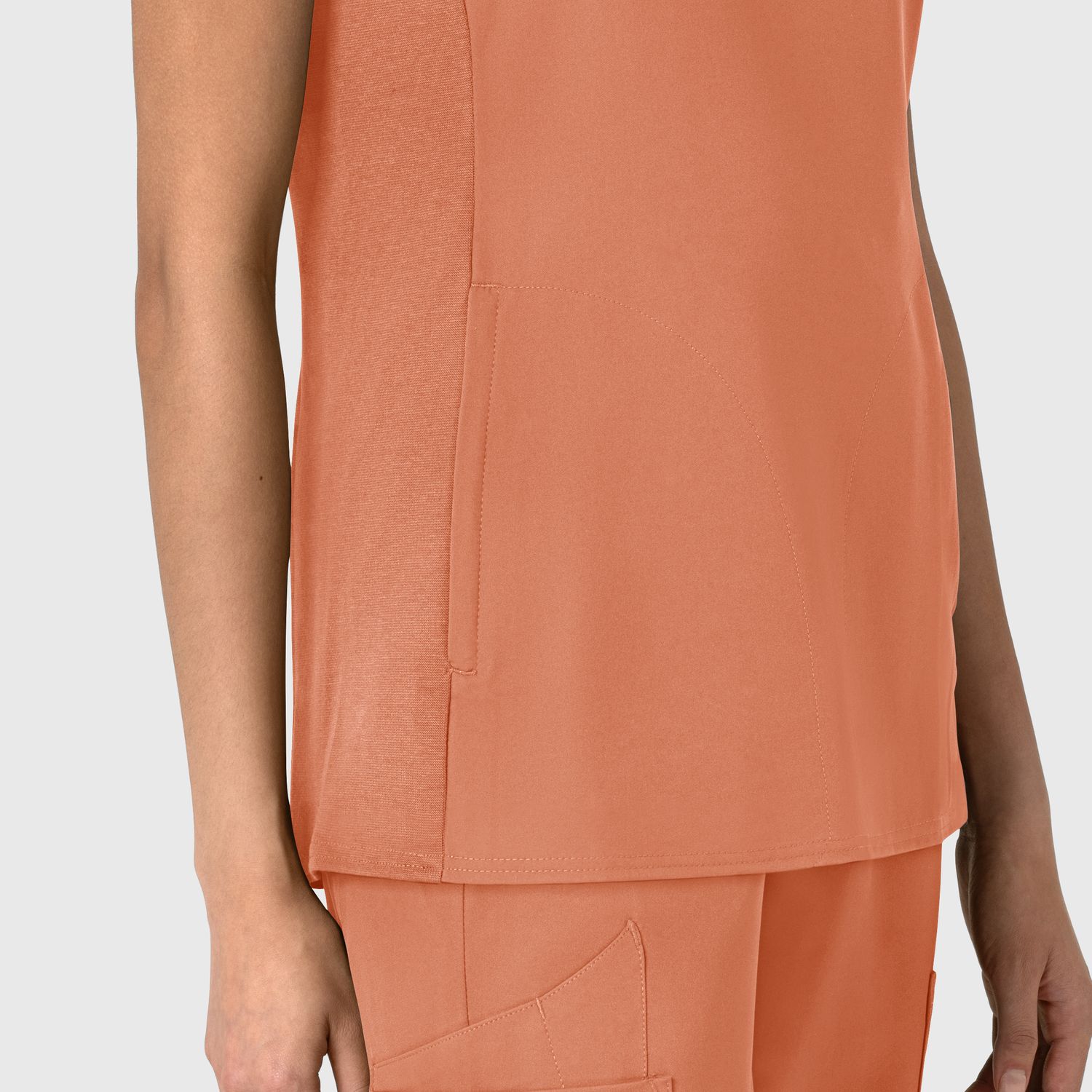Casacca donna 6522 scollo a V terracotta