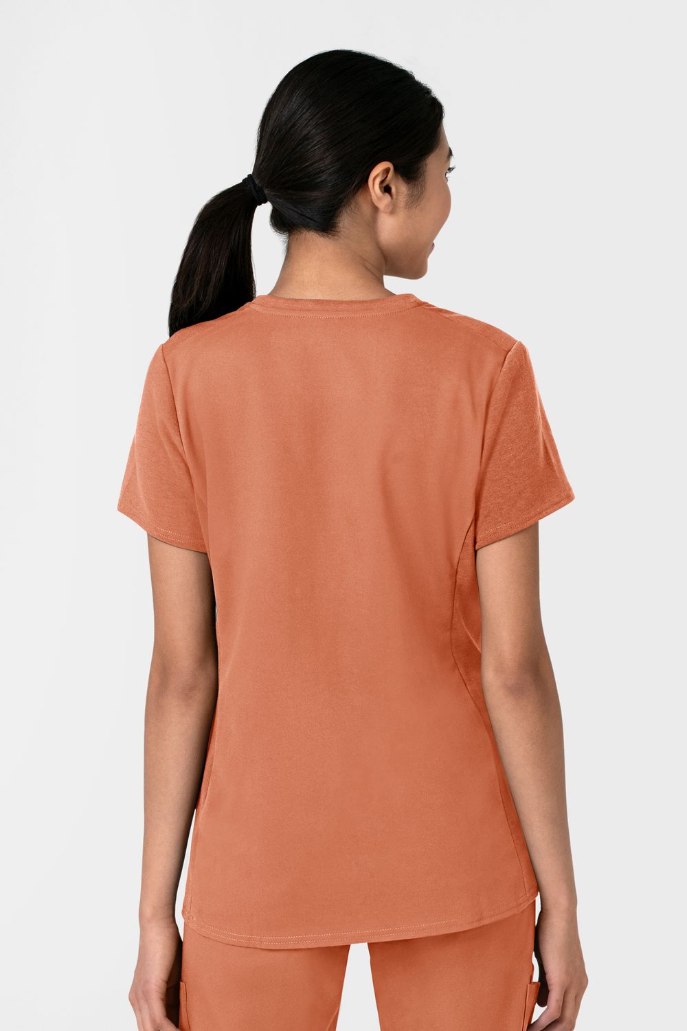 Casacca donna 6522 scollo a V terracotta