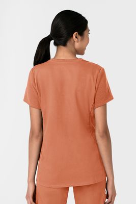 Casacca donna 6522 scollo a V terracotta