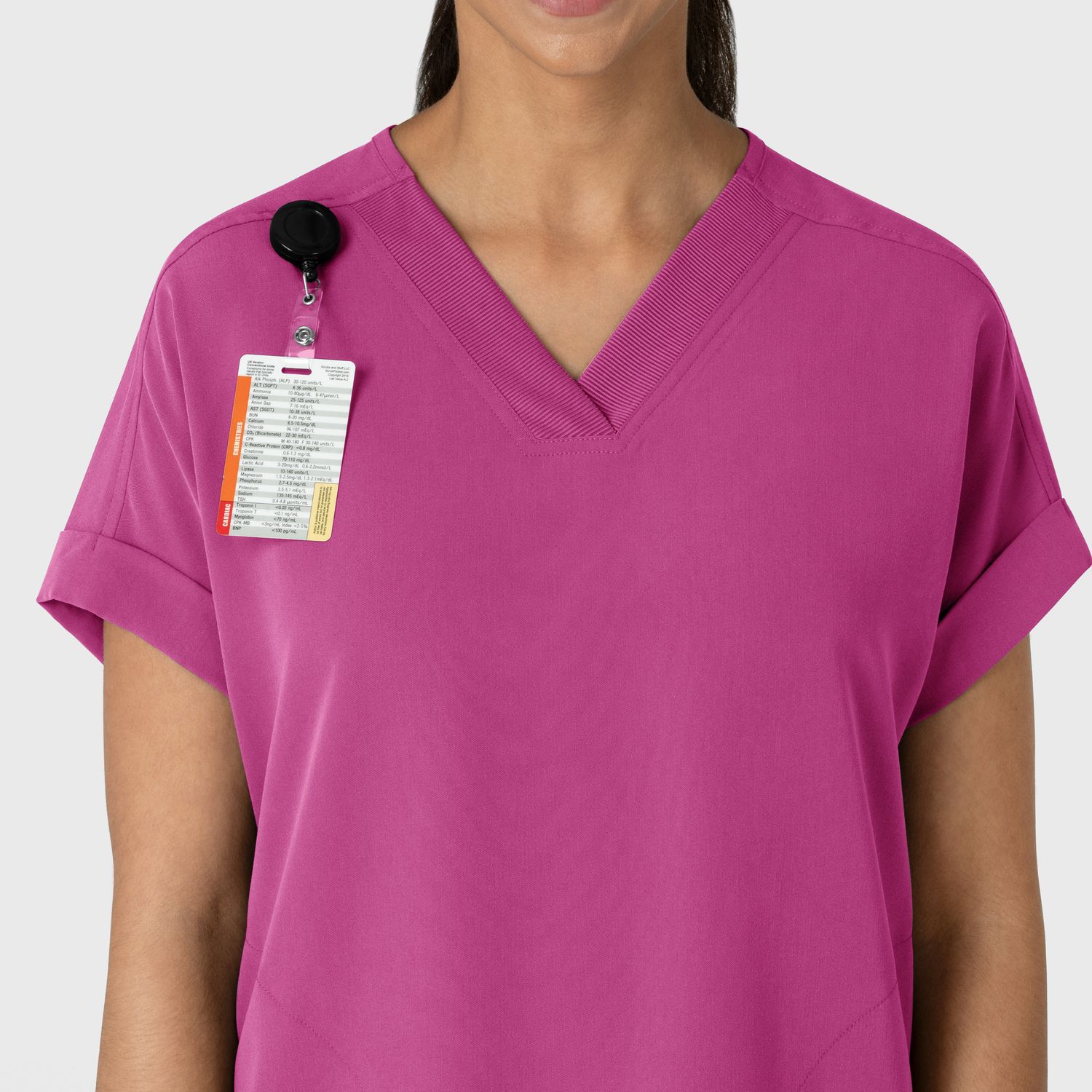 Casacca donna 6232 scollo a V spalle basse raspberry